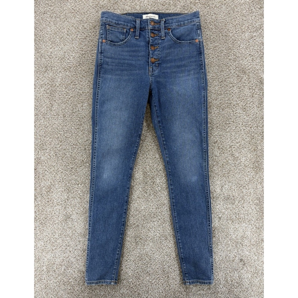 Madewell 10" High Rise Skinny Jean Womens 28 Blue Dewitt Wash Exposed Button Fly